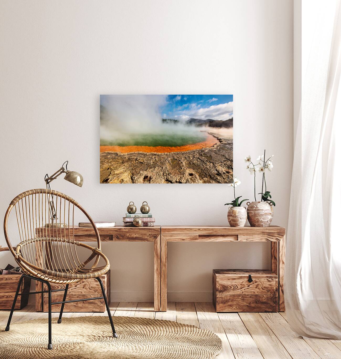 Explore champagne pool at waiotapu thermal wonderland in rotorua Reproduction