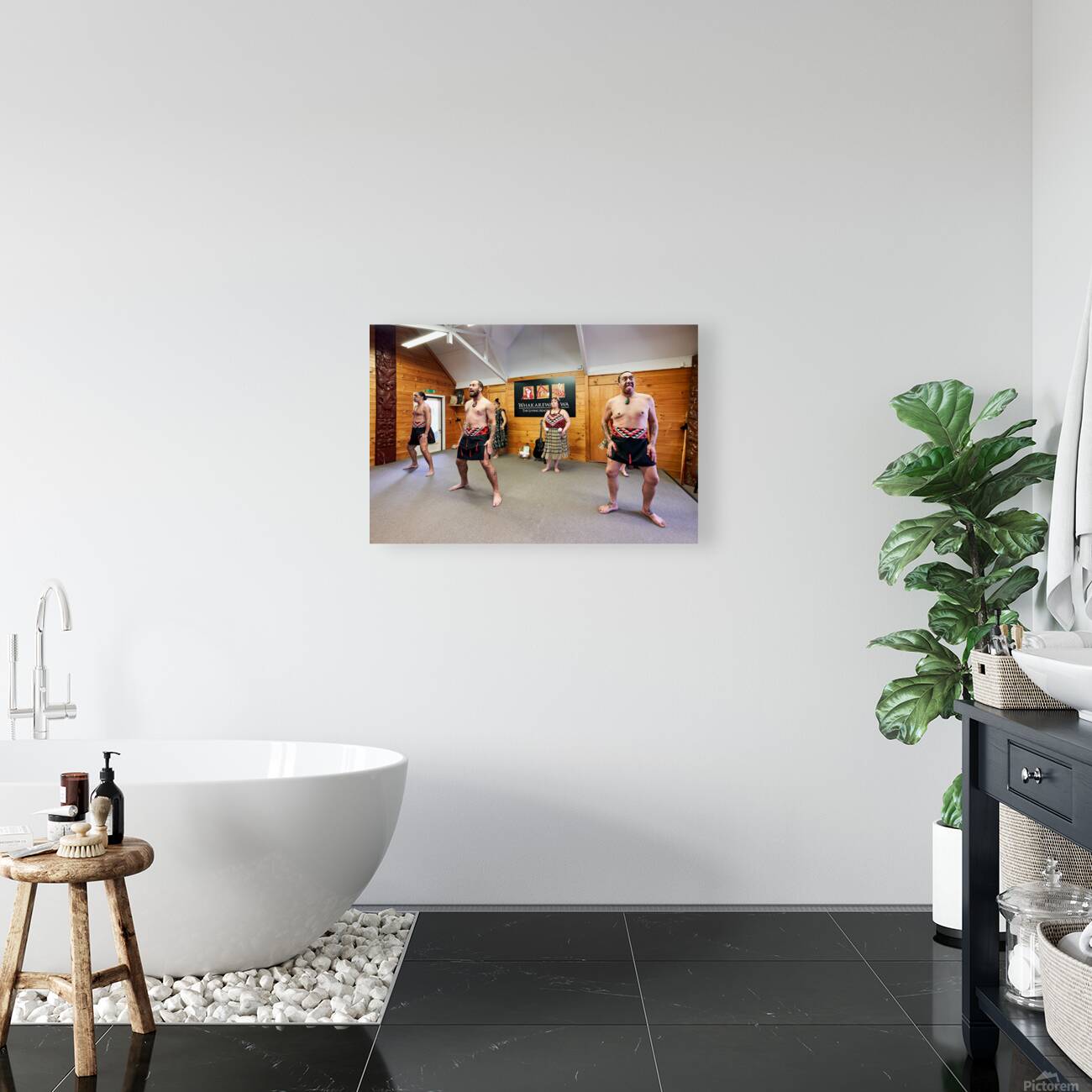 Haka dance at Whakarewarewa Maori Village Rotorua Reproduction