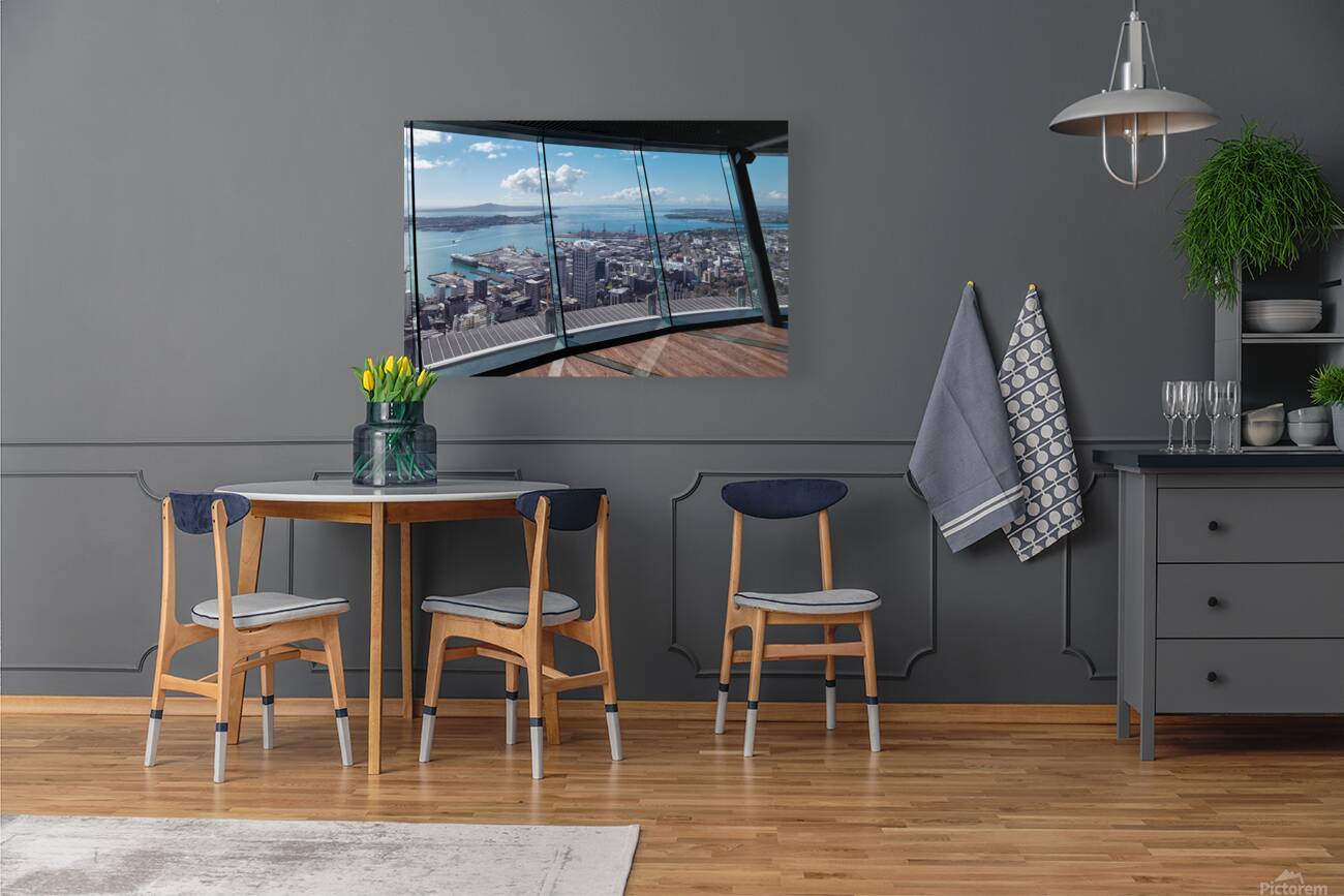 Aerial view of Auckland city and the financial district in New Z Reproduction