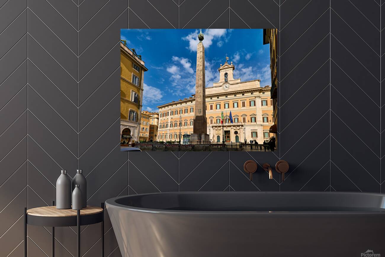 Visit to Palazzo Montecitorio in Rome Italy during clear weathe Reproduction