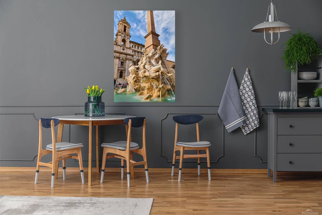 Visit Fontana dei Quattro Fiumi in Piazza Navona in Rome Reproduction