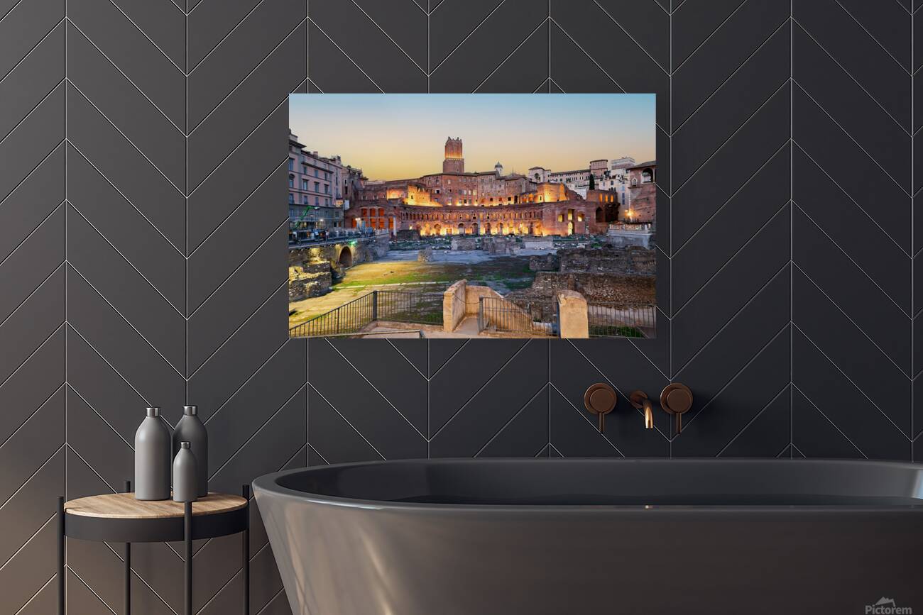 Trajans Market in Rome during sunset at Fori Imperiali Reproduction