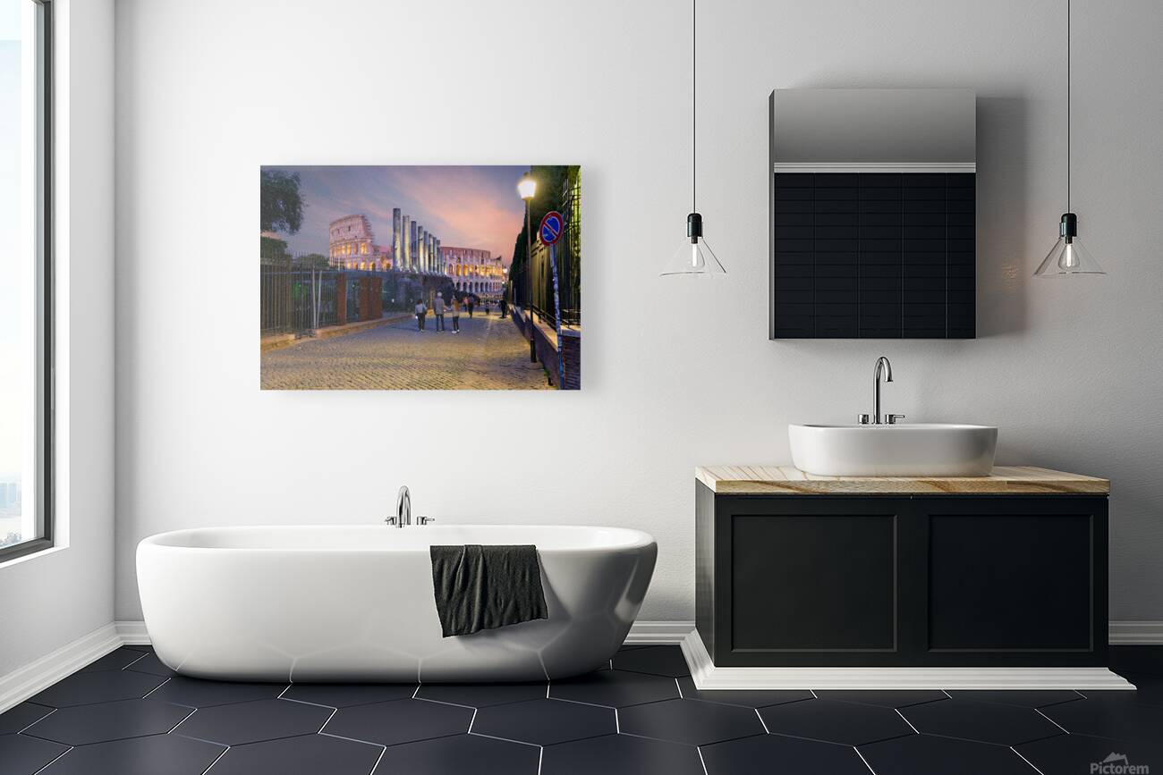 Walk along Via Sacra with views of Colosseum in Rome Italy Reproduction