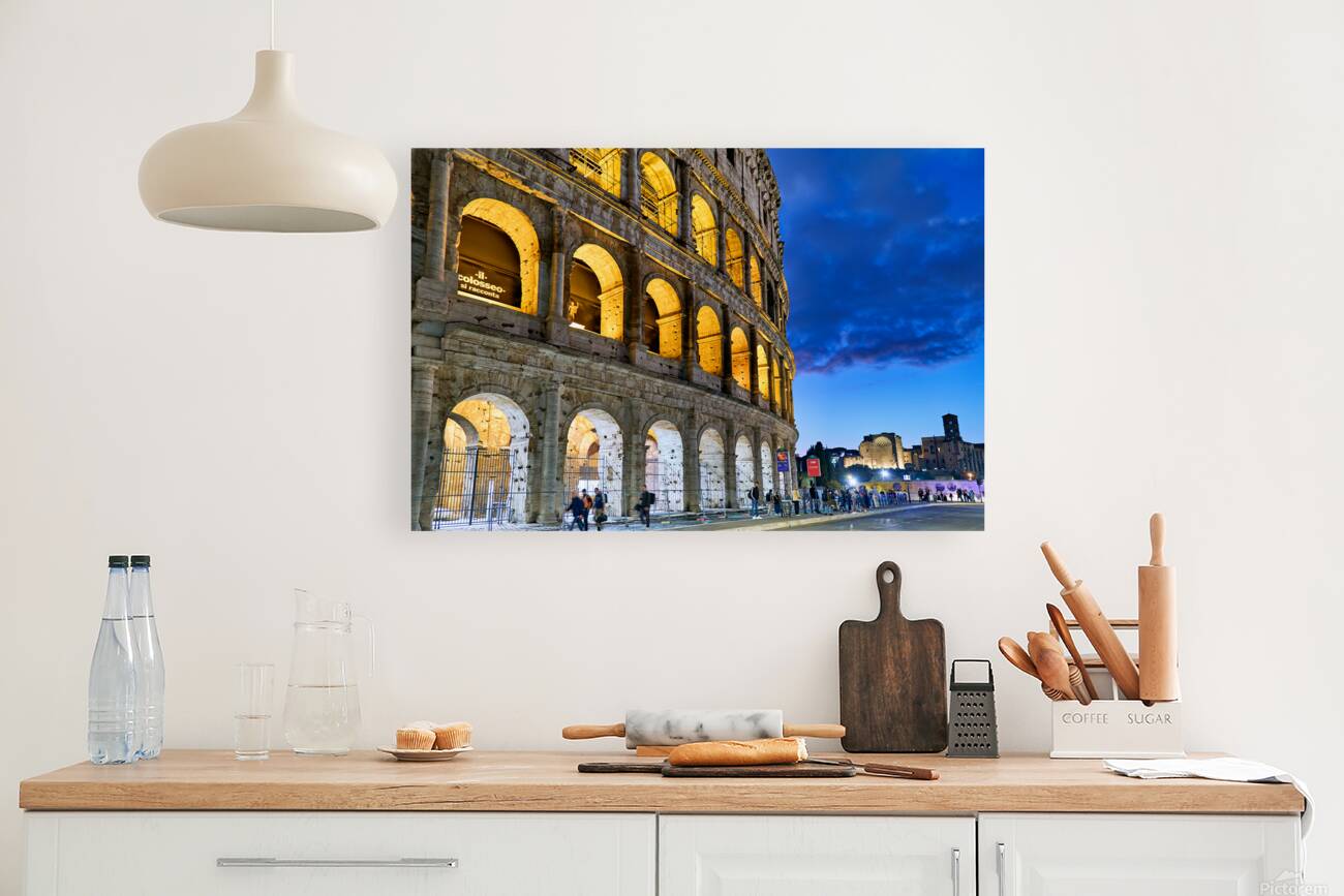 Visiting Colosseum in Rome during twilight hours Reproduction