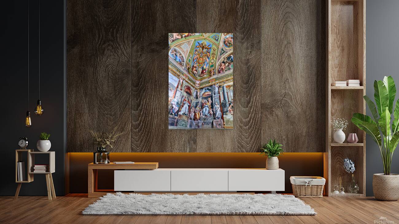 Frescoes in Raphael rooms at Vatican Museums in Rome Reproduction