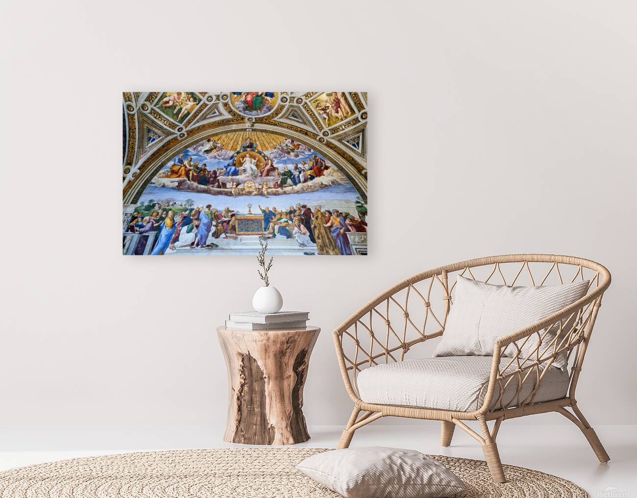 Frescoes of Raphael rooms at Vatican Museums in Rome Reproduction