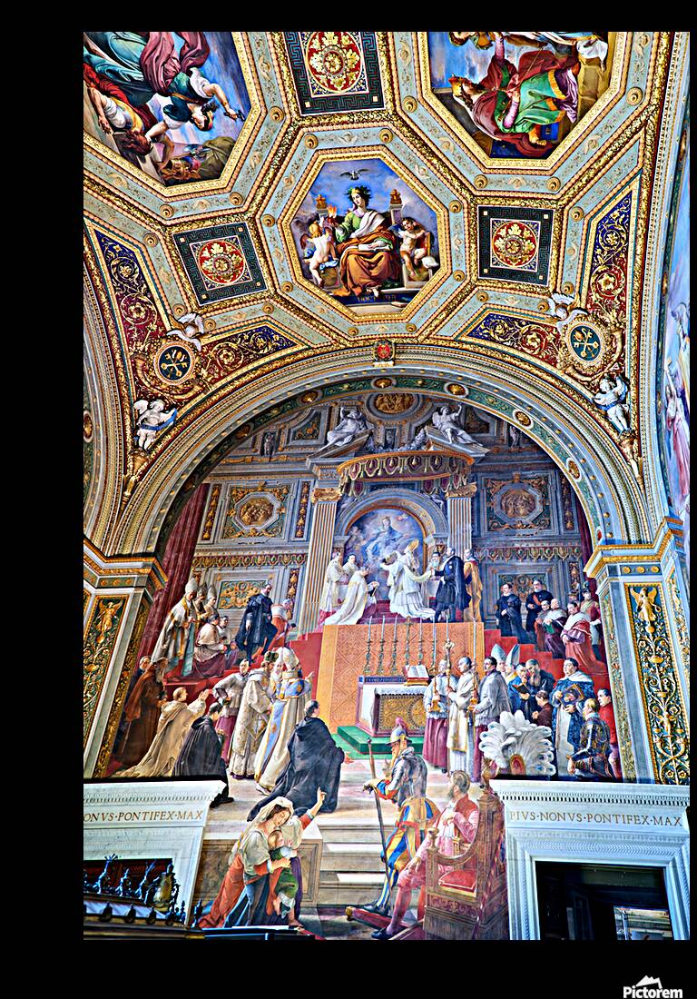 Frescoes in the raphael rooms at vatican museums in rome Reproduction
