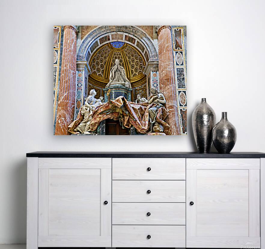 Visit to Saint Peters Square in Rome shows tomb of Alexander VI Reproduction