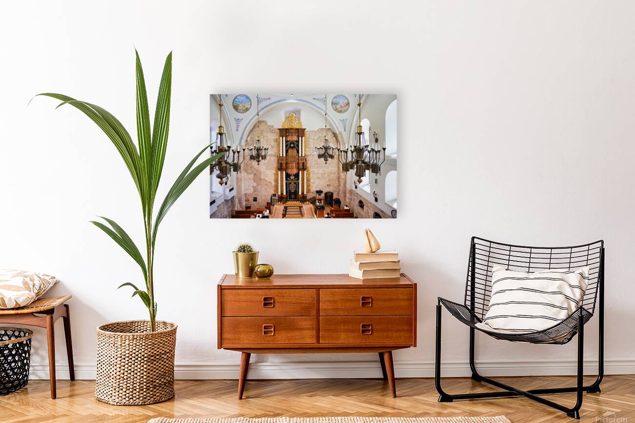 Hurva Synagogue in Jerusalem shows historic architecture and des Reproduction