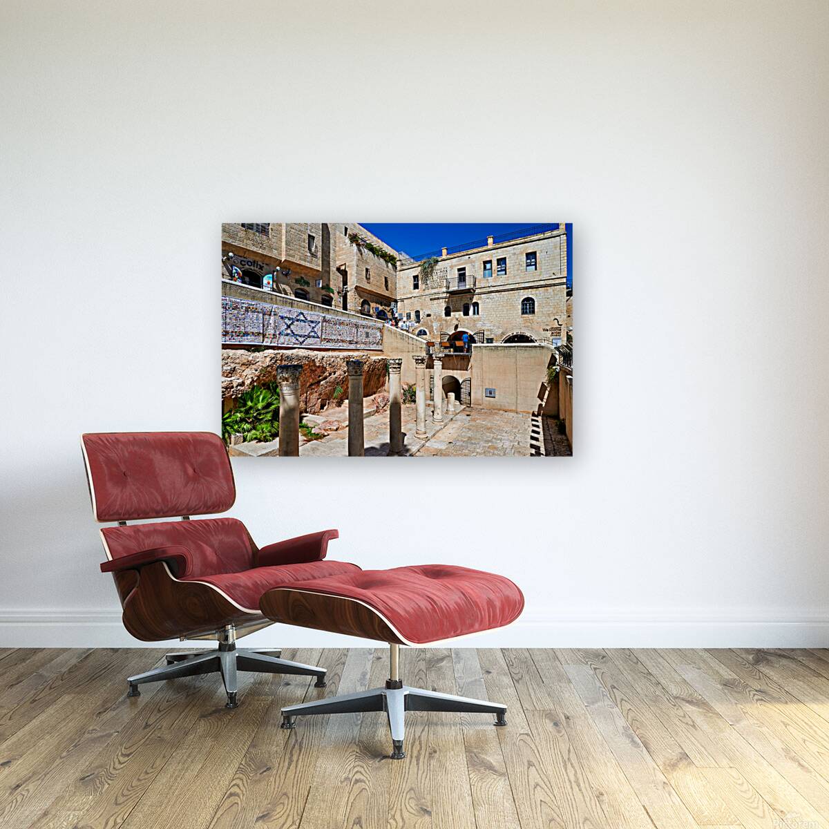 Roman columns in the Jewish quarter of Jerusalem showcase histor Reproduction
