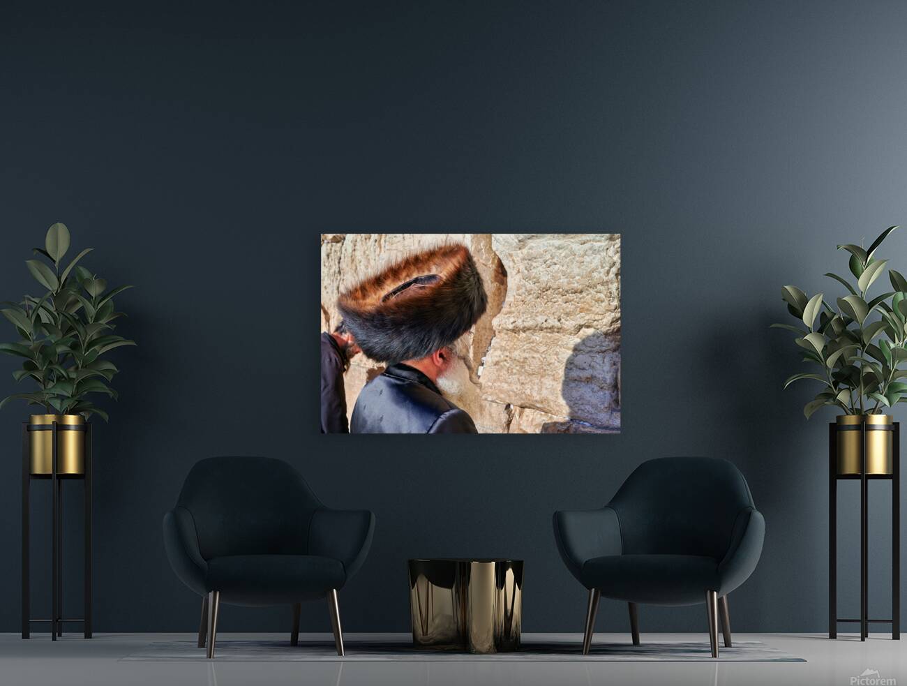 Orthodox Jews praying at the Wailing Wall in Jerusalem Israel Reproduction