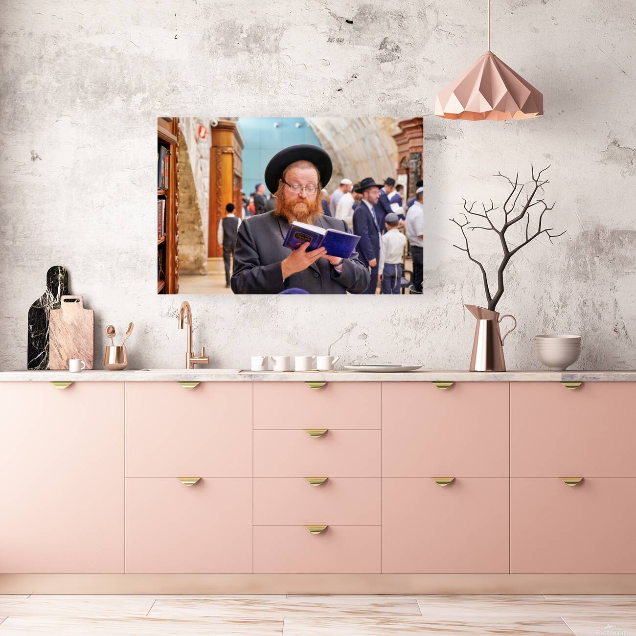 Orthodox Jews pray at the Western Wall in Jerusalem Reproduction