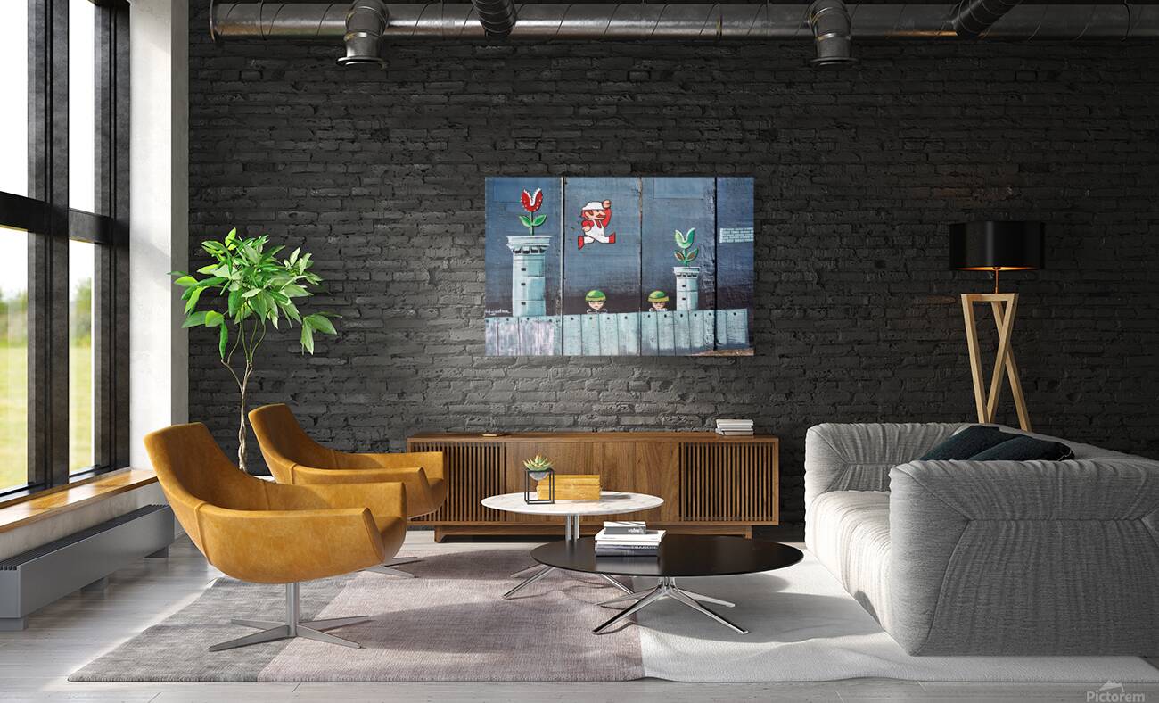 Art on the west bank separation wall in Bethlehem Jerusalem Reproduction