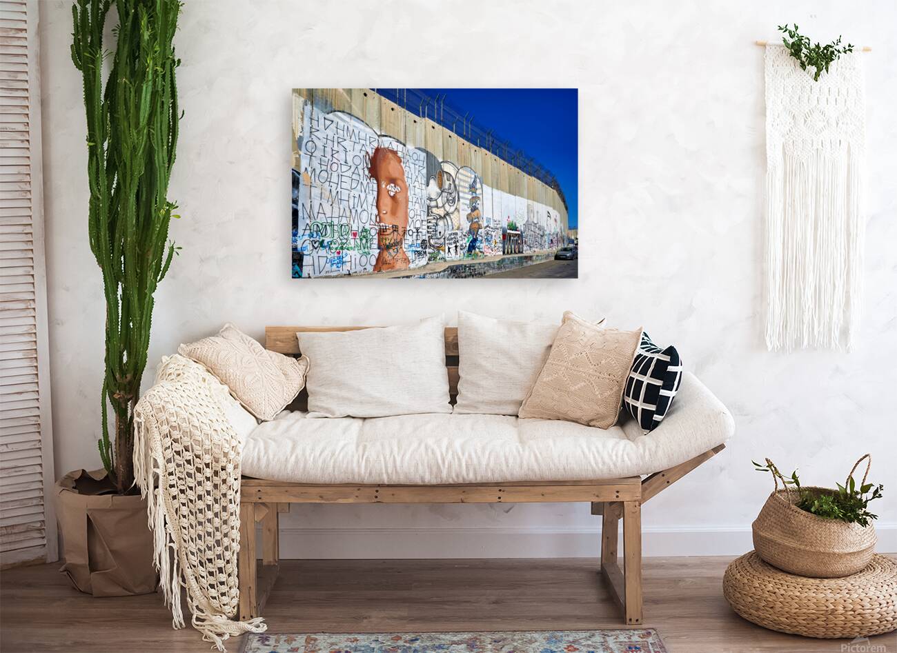 West Bank separation wall covered in art in Bethlehem Jerusalem Reproduction