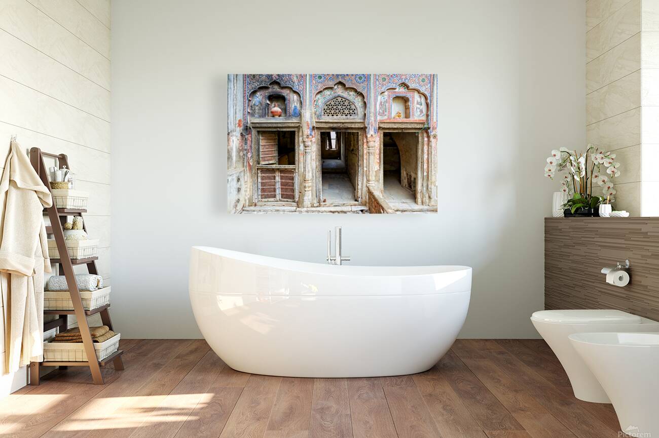 Decorated house in Mandawa showing traditional Shekhawati style Reproduction