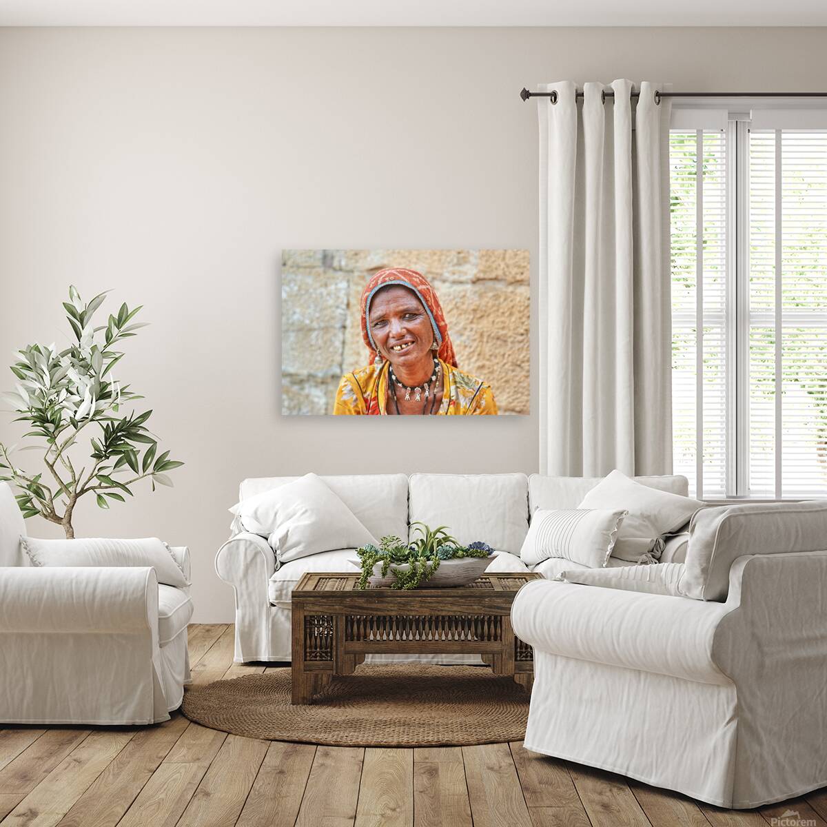 Portrait of a woman in Jaisalmer Rajasthan India Reproduction