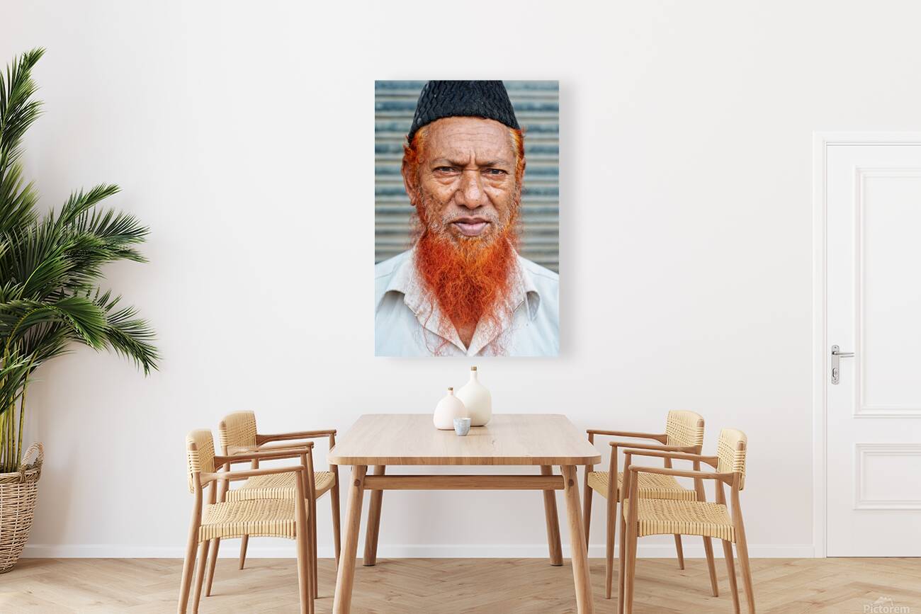 Portrait of a man with red beard in Jodhpur India Reproduction