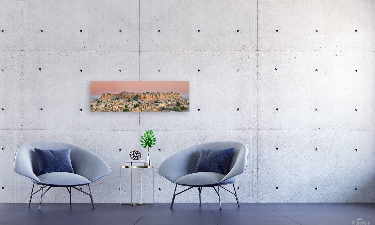 Cityscape of Jaisalmer during sunset in Rajasthan Reproduction