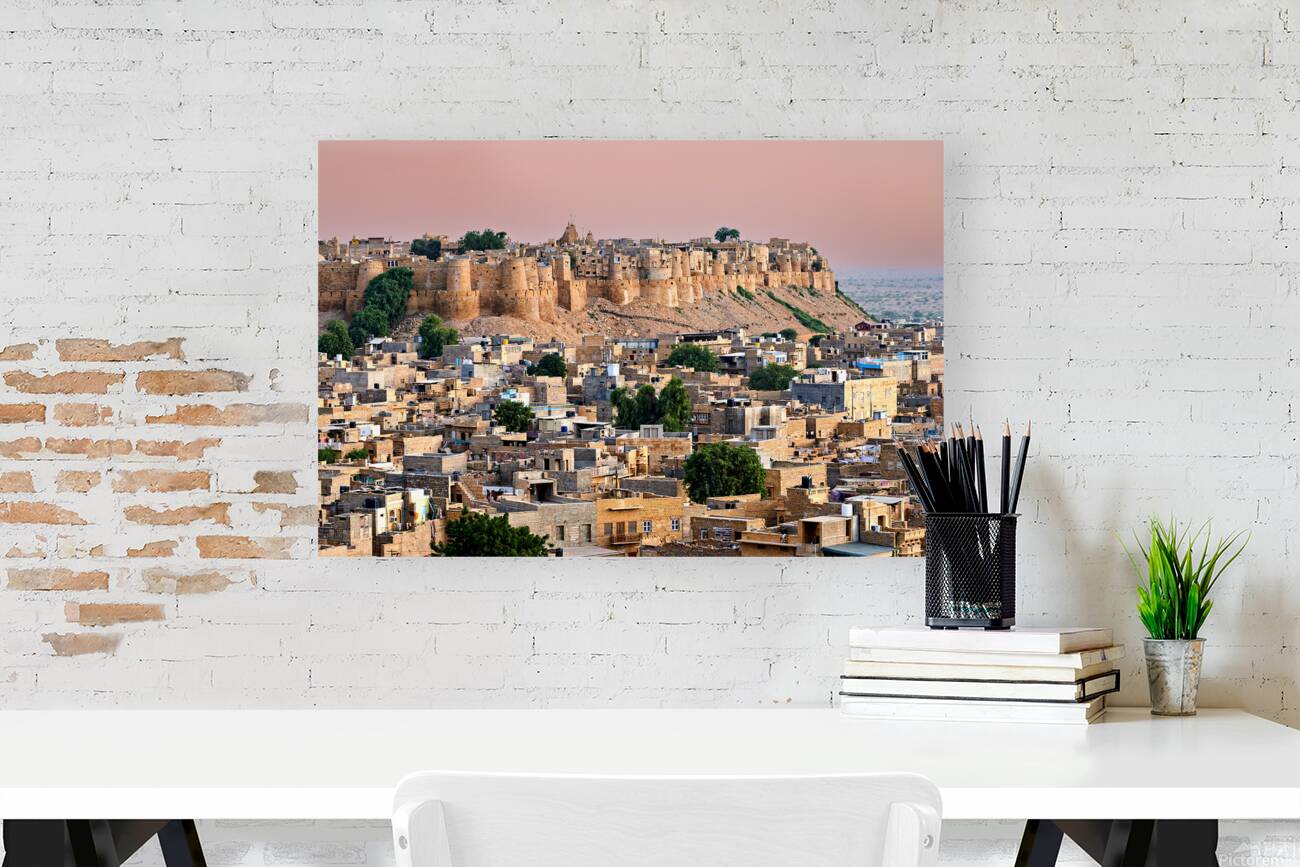 Sunset cityscape view of Jaisalmer in Rajasthan Reproduction