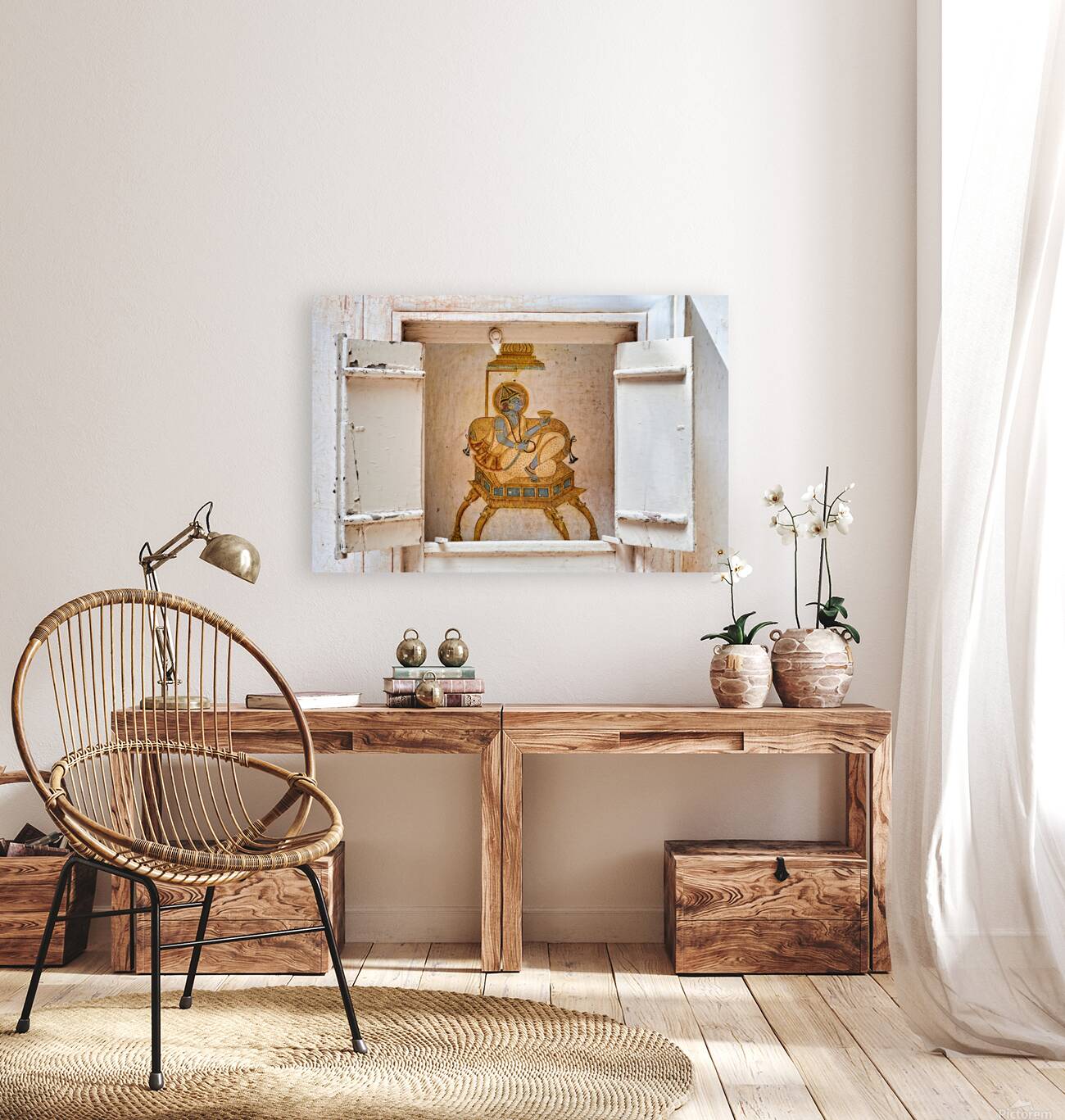 Artwork of a seated figure in Mehrangarh Fort Jodhpur Rajastha Reproduction