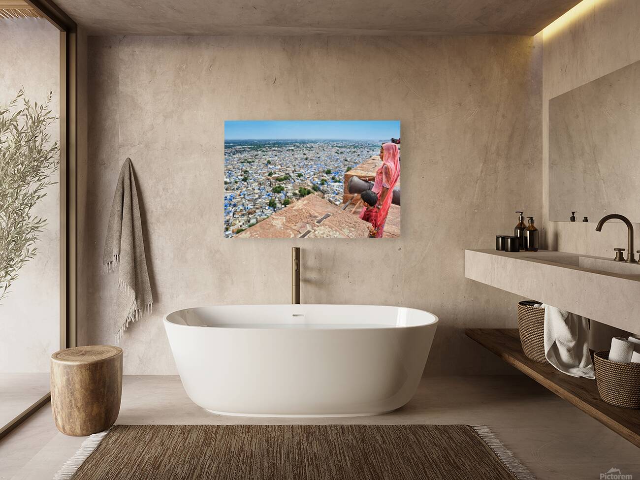 View of the blue city of Jodhpur from a high point Reproduction