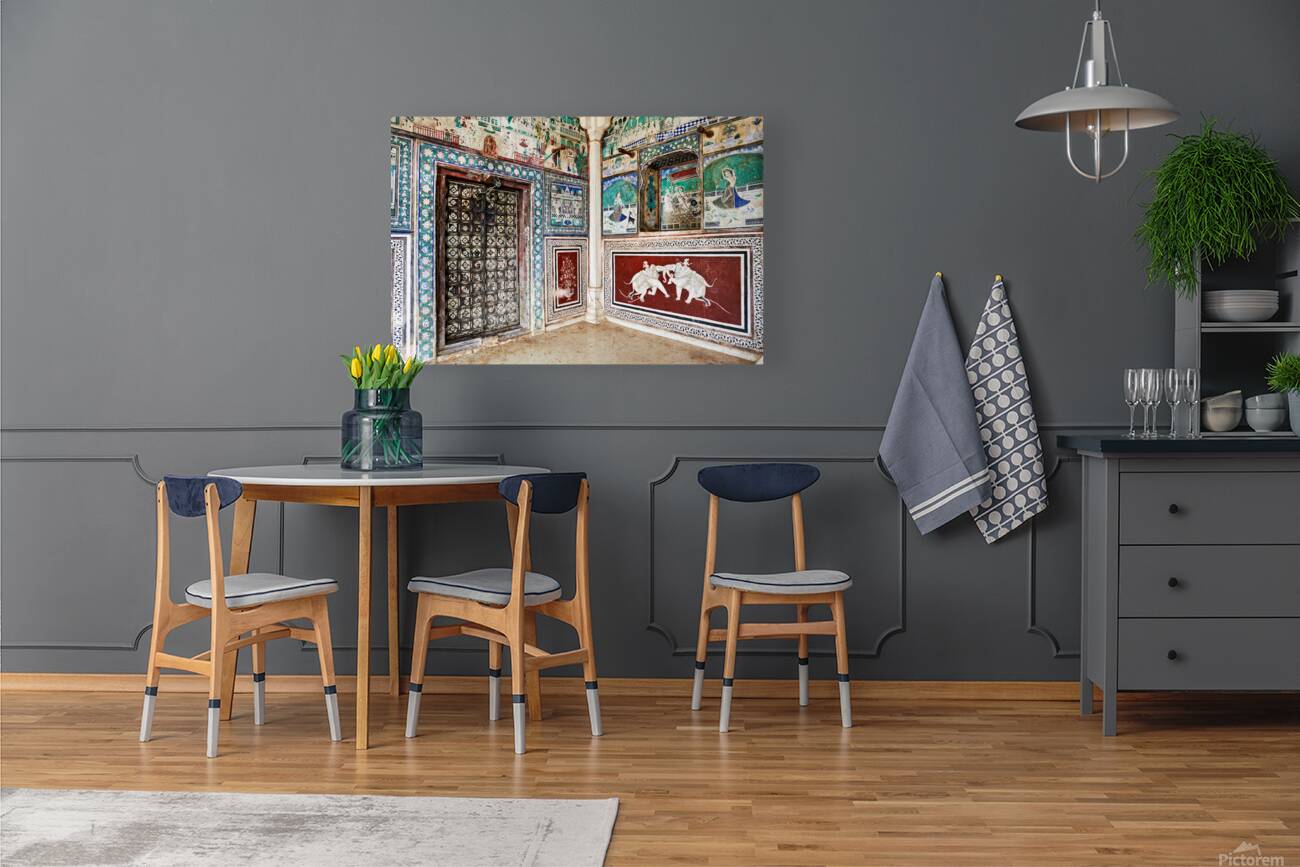 Decorations and paintings at Taragarh Fort in Bundi Rajasthan Reproduction