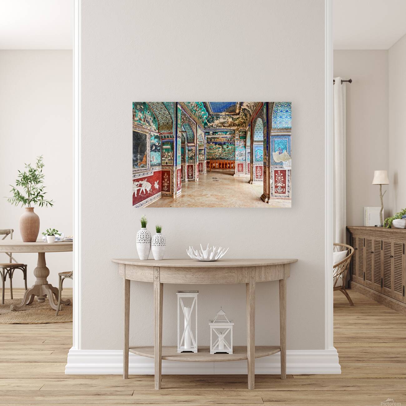 Decorative paintings inside Taragarh Fort in Bundi Rajasthan Reproduction