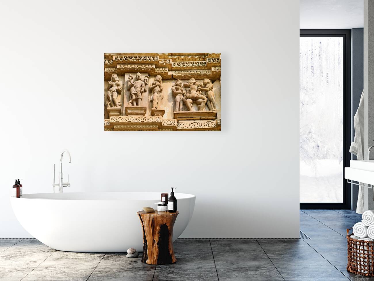 Sculptures of love at Khajuraho temples in Madhya Pradesh India Reproduction