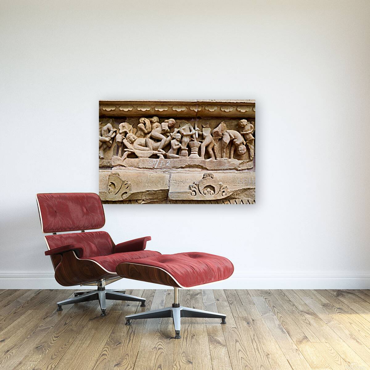 Hindu temples of Khajuraho show carvings of daily life and ritua Reproduction