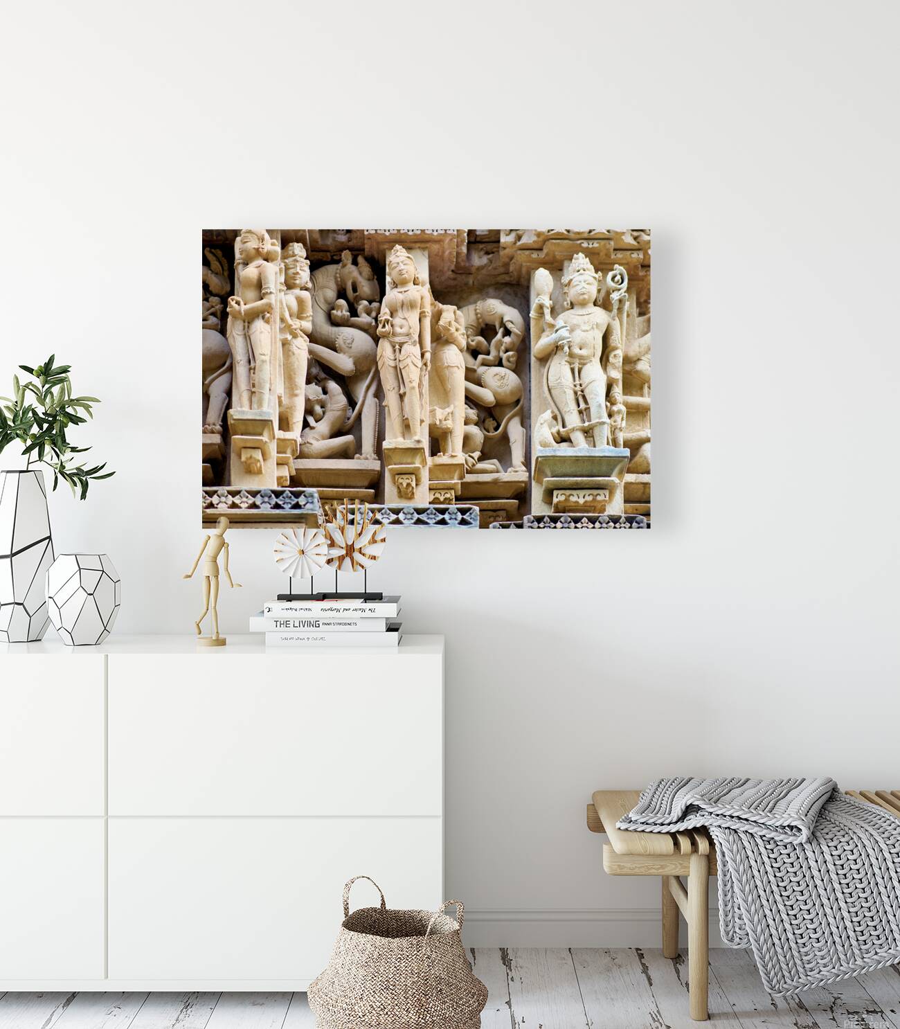 Hindu temples in Khajuraho show ancient art and carvings Reproduction