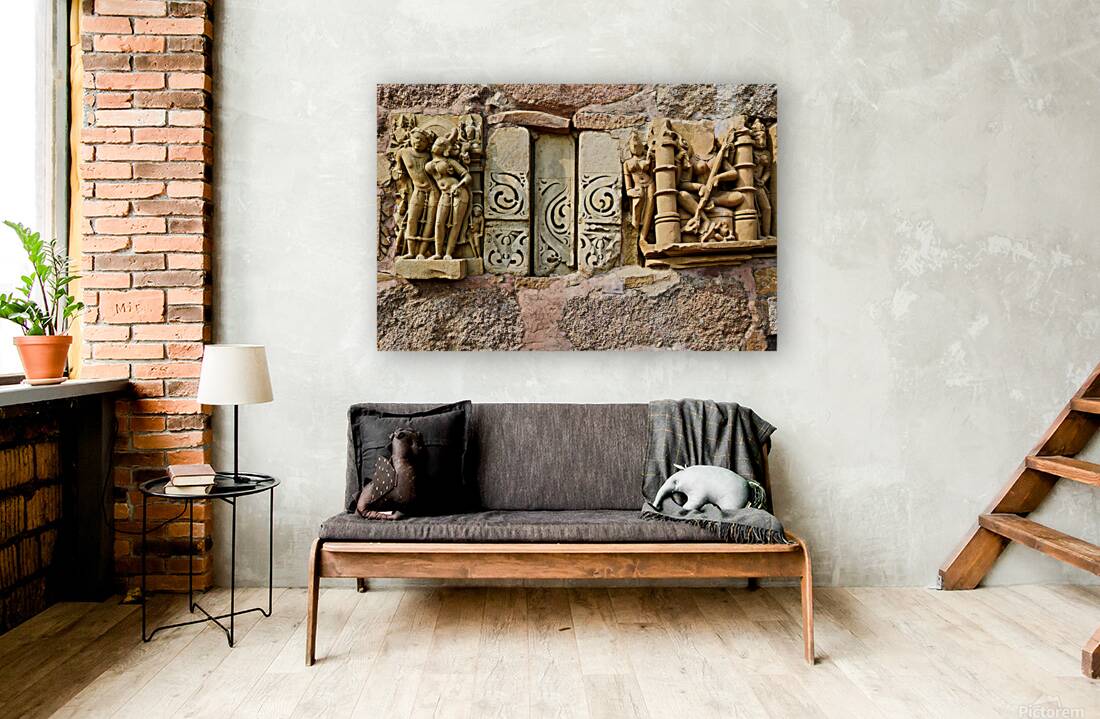 Sculptures on Hindu temples in Khajuraho Madhya Pradesh India Reproduction