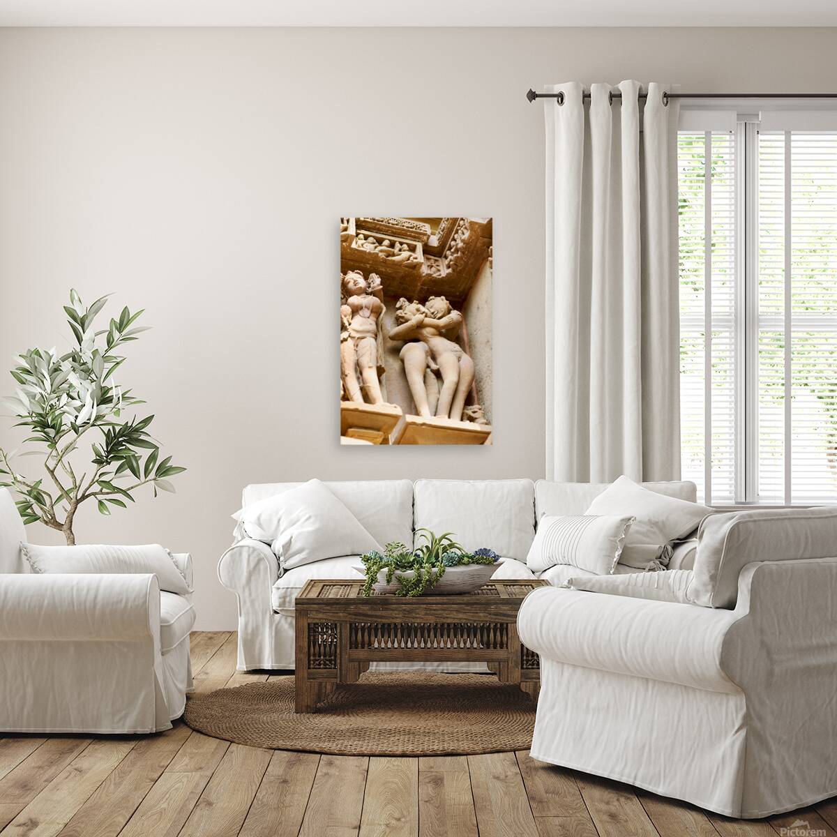 Hindu temples in Khajuraho display intricate erotic carvings Reproduction