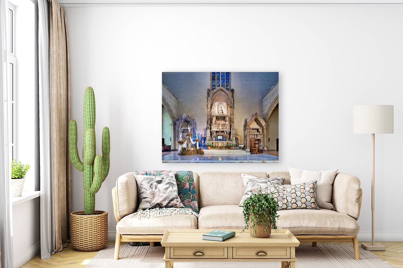 Santa Chiara Basilica Church altar in Naples Campania Italy Reproduction