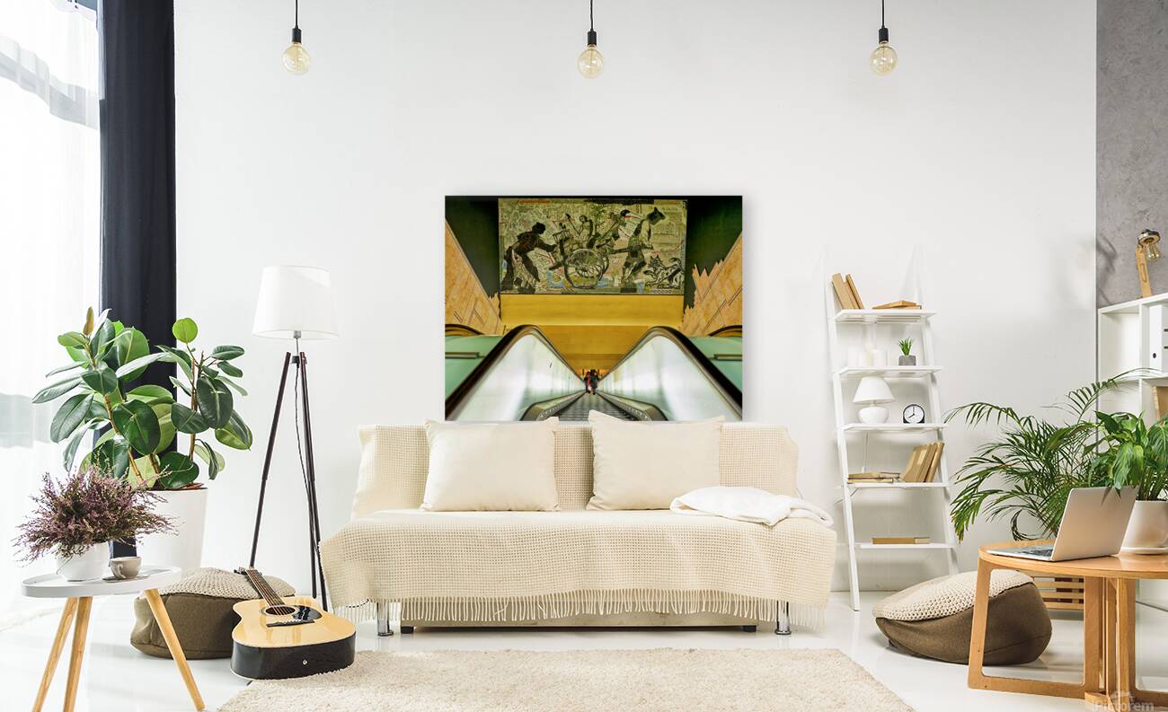 Toledo station view in Naples Metro with artwork above Reproduction