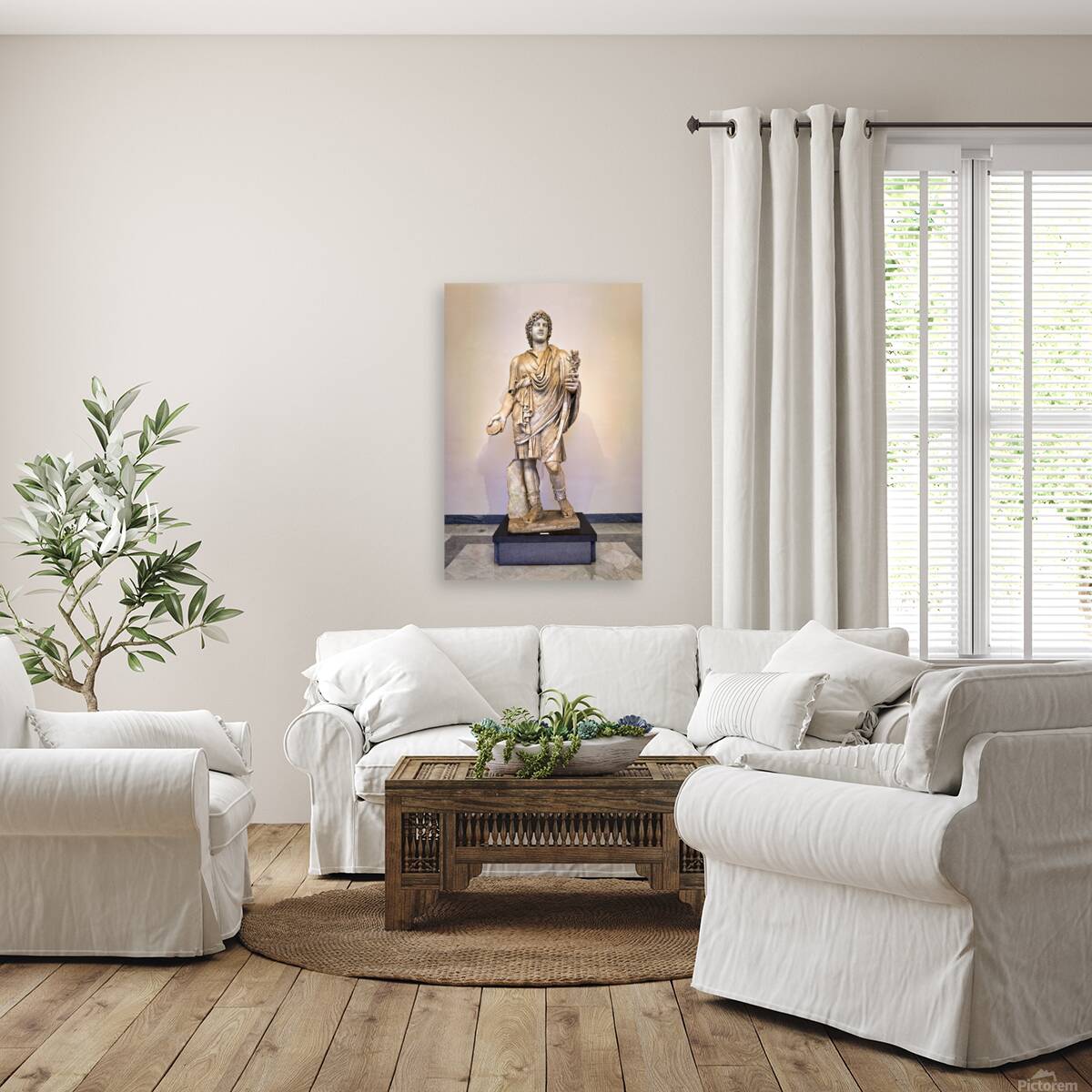 A Roman statue stands in the National Archaeological Museum of N Reproduction