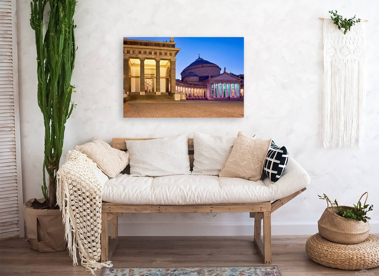 Sunset at Basilica di San Francesco di Paola Naples Reproduction