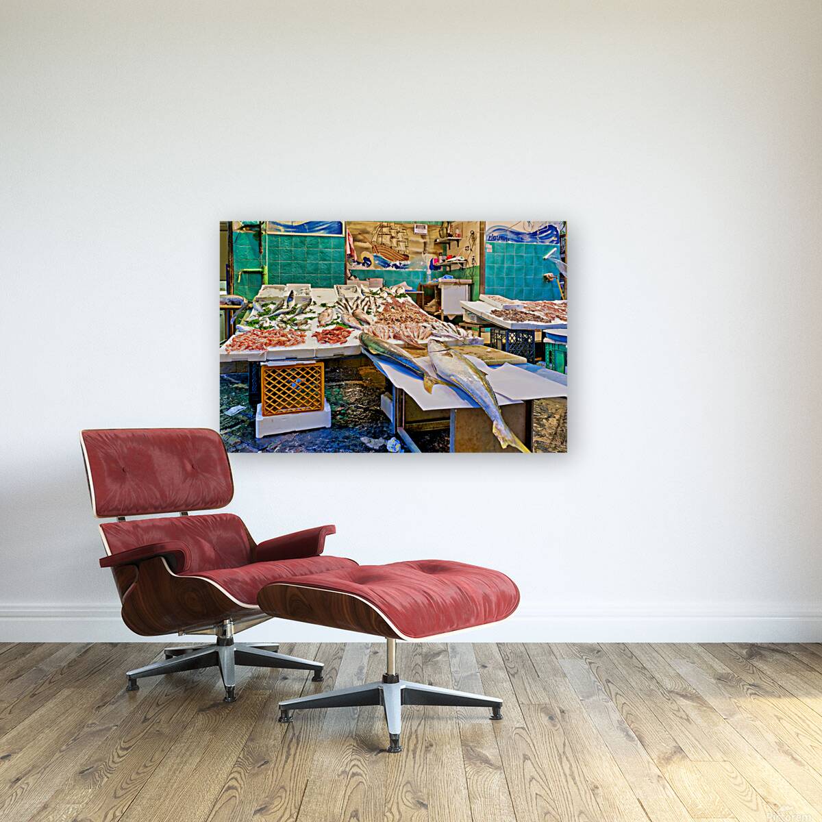 Fishmongers market in Pignasecca quarter of Naples Campania Ita Reproduction