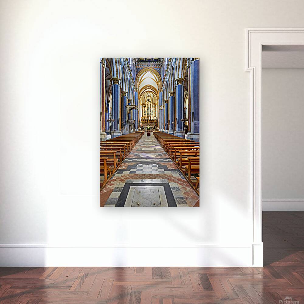 Interior of San Domenico Maggiore church in Naples at midday Reproduction