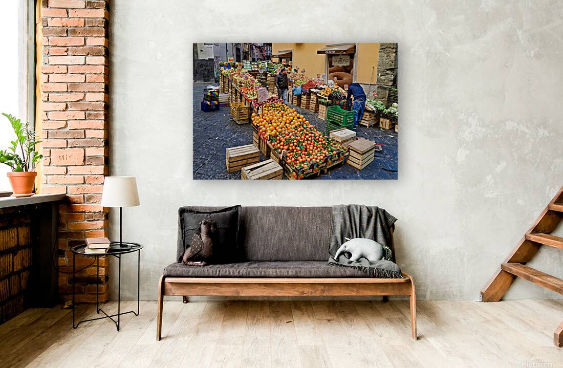 Greengrocer selling fruits and vegetables in Naples Campania Ita Reproduction