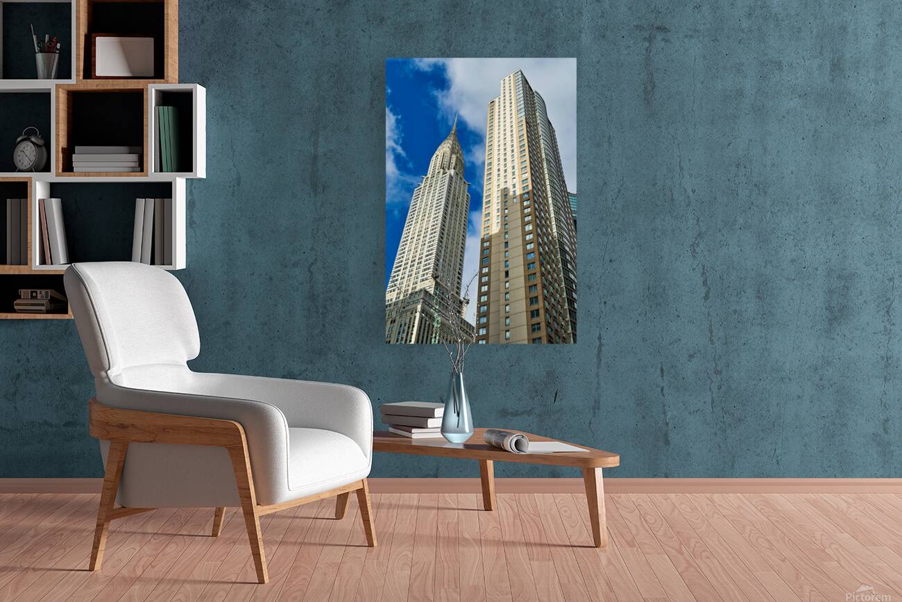 Chrysler Building stands tall among modern structures in Manhatt Reproduction