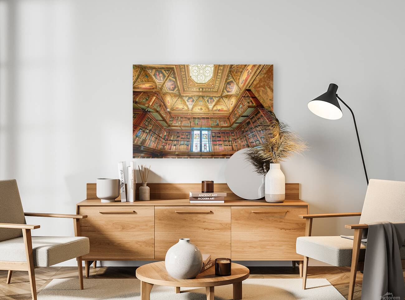 Visitors explore the Morgan Library and Museum in Manhattan New Reproduction