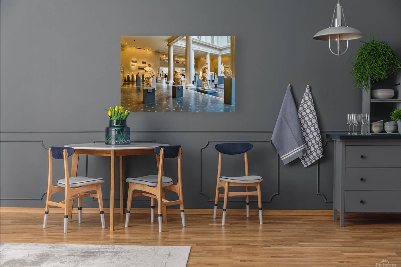 Visitors explore Greek and Roman galleries at the Met Reproduction