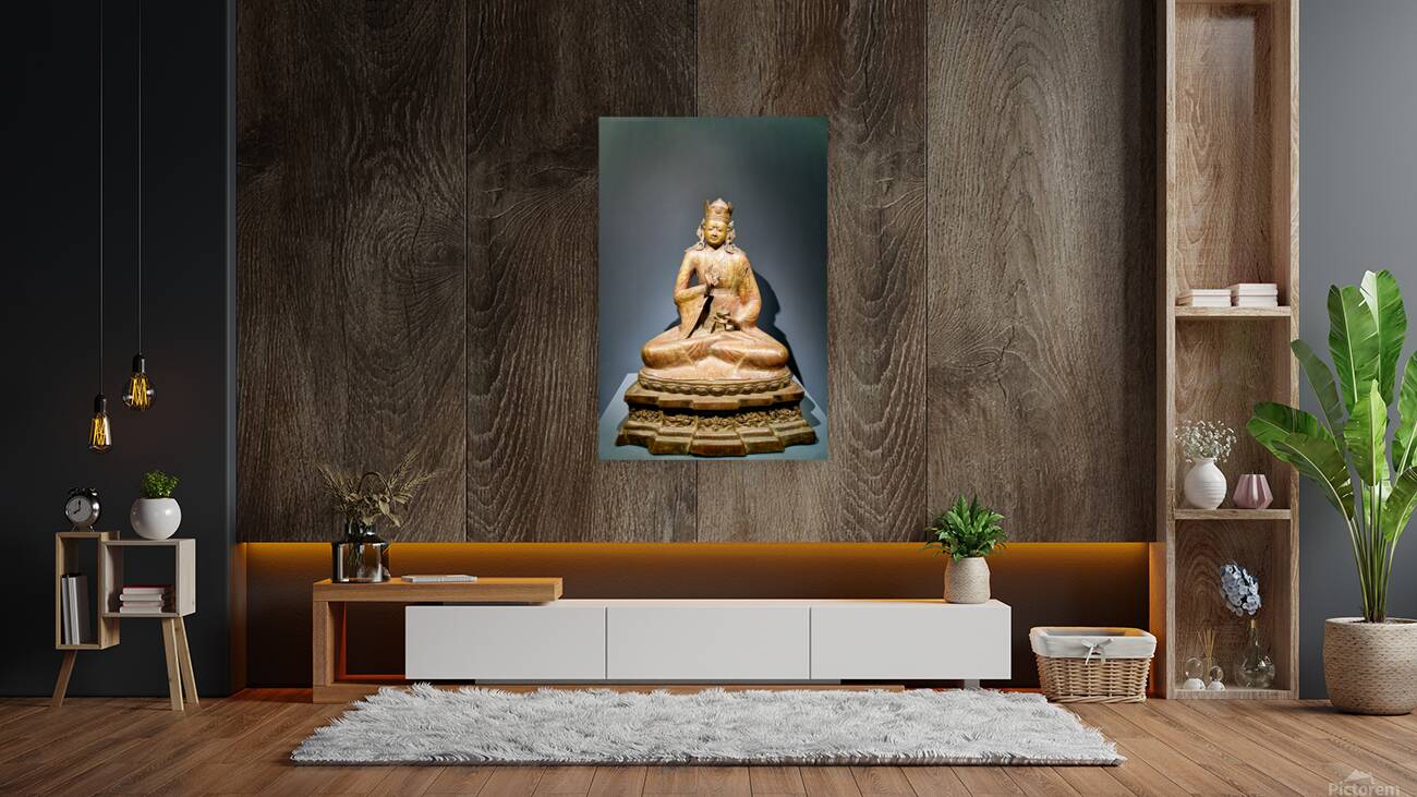 Sculpture of seated figure in Asian Art Gallery at Metropolitan  Reproduction