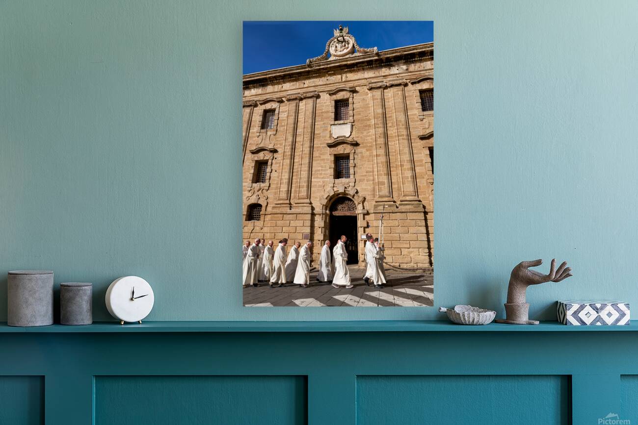 Religious procession at the cathedral of Caltagirone in Sicily  Reproduction