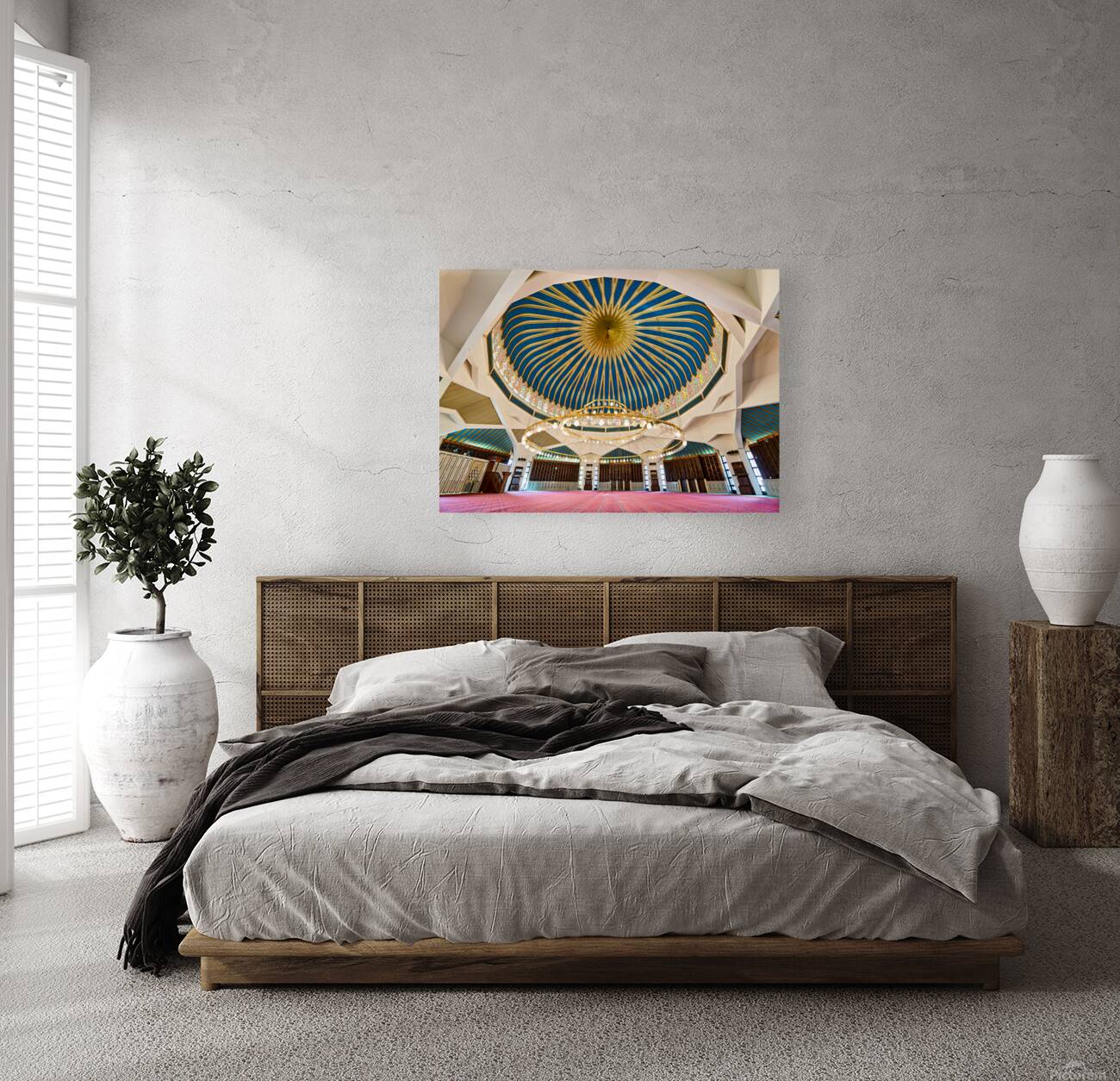 Visit to King Abdullah Mosque in Amman Jordan during daylight ho Reproduction