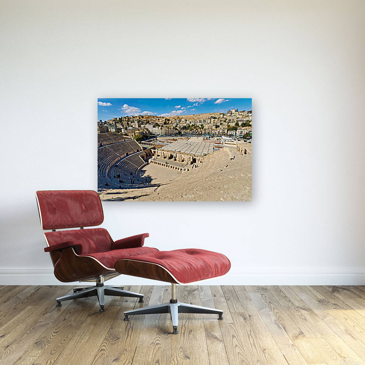 Visit the Roman Theater in Amman Jordan with a view of the city Reproduction