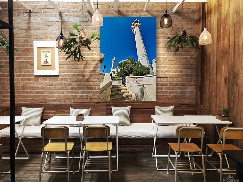 Visit to King Abdullah Mosque in Amman Jordan during clear day Reproduction