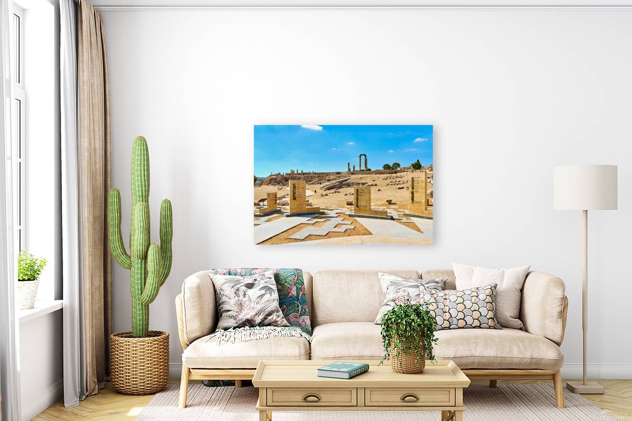 Exploring the Citadel in Amman Jordan during bright daylight Reproduction