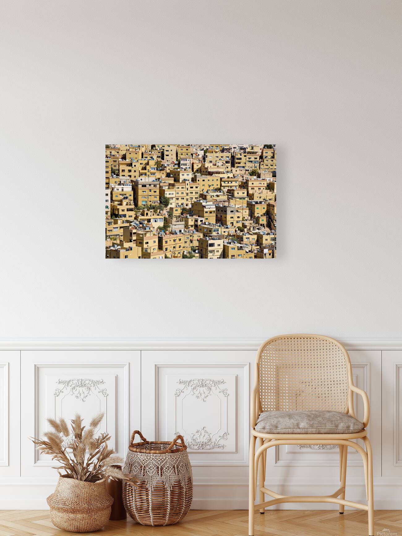Cityscape of Amman Jordan with many yellow buildings Reproduction