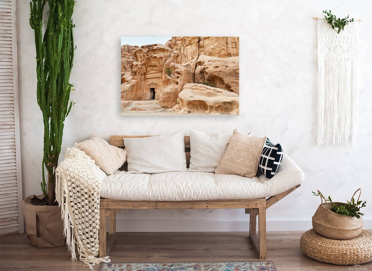 Exploring Little Petra archaeological site in Jordan Reproduction